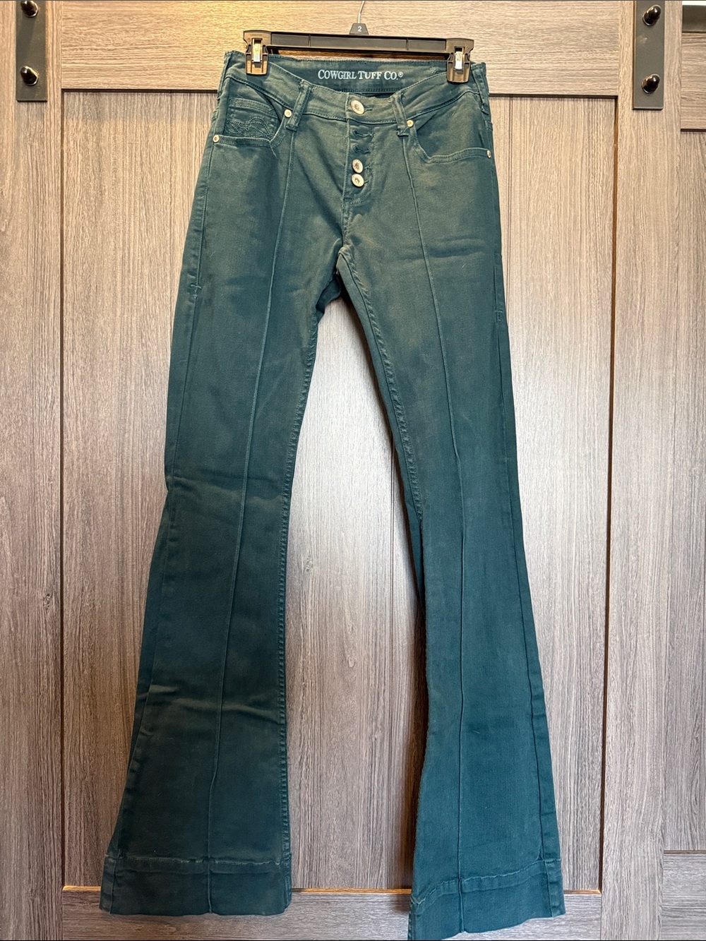 Cowgirl Tuff Co. Dark Teal Trouser Jeans